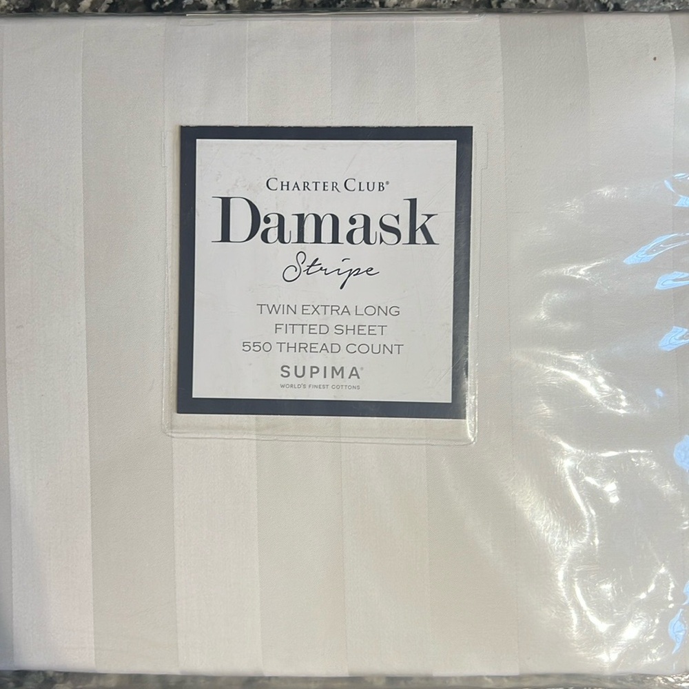 Charter club damask twin extra long fitted sheet